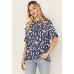 Free People Women’s Western Print Painted Conversational Tee Small